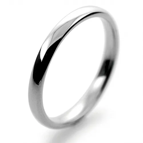 Slight or Soft Court Light -   2mm Palladium Ladies Wedding Rings